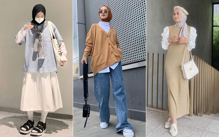 Inspirasi OOTD Korean Style Hijab Yang Gemas Abis